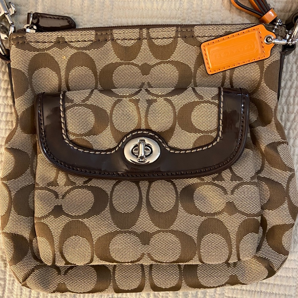 Coach crossbody purse- brown/tan
